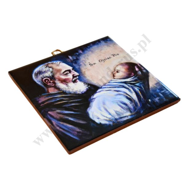 OJCIEC PIO - obrazek na ceramice 15 x 15 cm - 45155