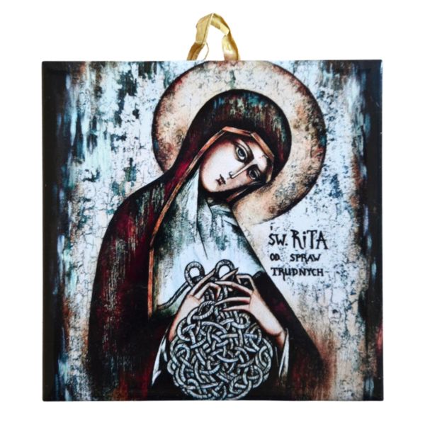 ŚWIĘTA RITA - obrazek na ceramice 10 x 10 cm - 45166