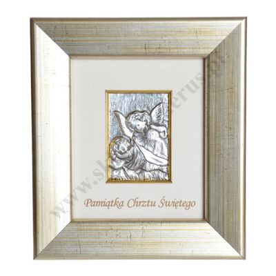 ANIOŁ STRÓŻ - pamiątka Chrztu Świętego - format 14.5 x 16.5 cm - 87657