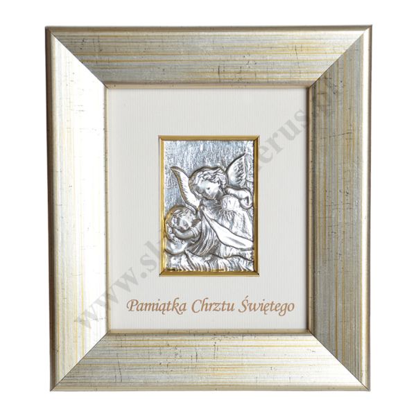 ANIOŁ STRÓŻ - pamiątka Chrztu Świętego - format 14.5 x 16.5 cm - 87657