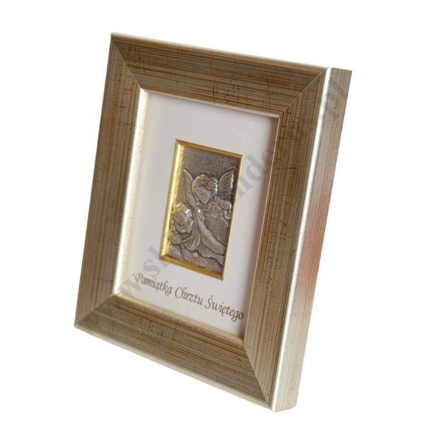 ANIOŁ STRÓŻ - pamiątka Chrztu Świętego - format 14.5 x 16.5 cm - 87657