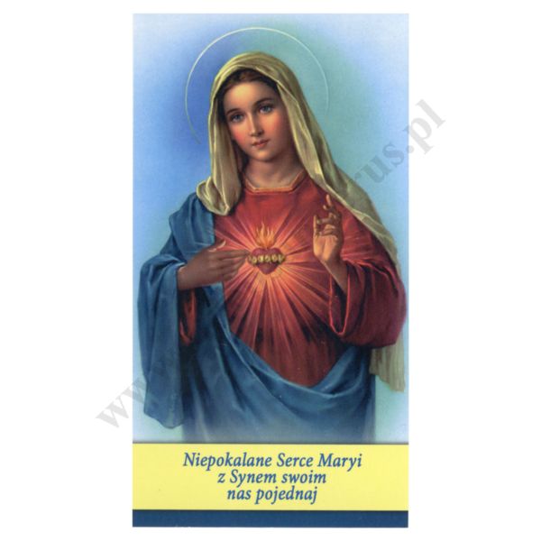 NIEPOKALANE SERCE MARYI - obrazek 7 x 13 cm - paczka 100 szt. - 78975