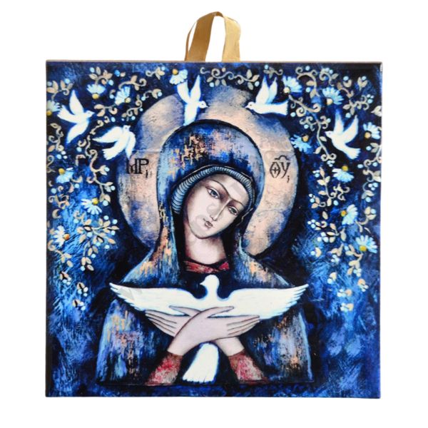 MATKA BOŻA NIOSĄCA DUCHA - obrazek na ceramice 10 x 10 cm - 30820