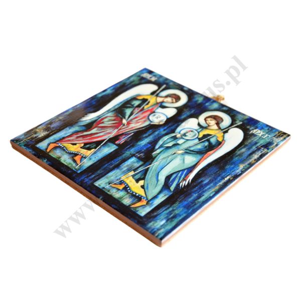 ARCHANIOŁ MICHAŁ I GABRIEL - obrazek na ceramice 10 x 10 cm - 30836