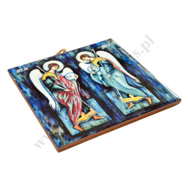 ARCHANIOŁ MICHAŁ I GABRIEL - obrazek na ceramice 10 x 10 cm - 30836