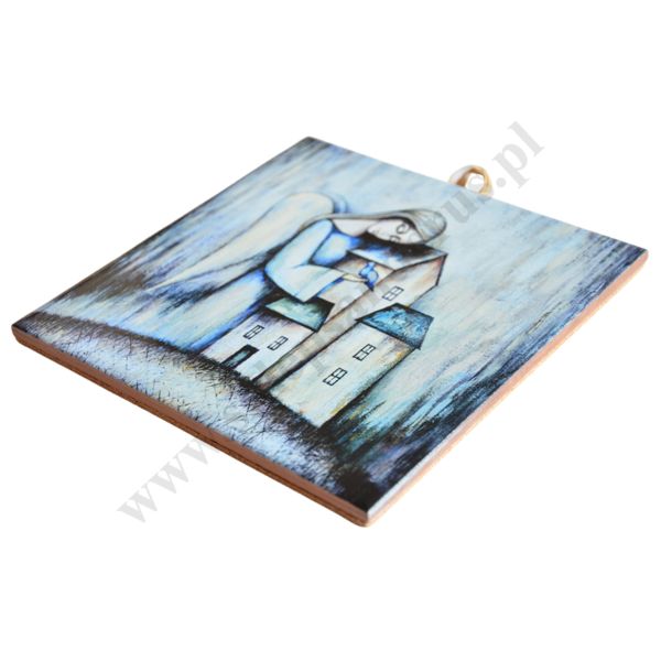 POD SKRZYDŁAMI ANIOŁA - obrazek na ceramice 15 x 15 cm - 30844