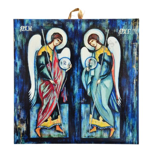 ARCHANIOŁ MICHAŁ I GABRIEL - obrazek na ceramice 15 x 15 cm - 30850