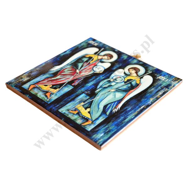 ARCHANIOŁ MICHAŁ I GABRIEL - obrazek na ceramice 15 x 15 cm - 30850
