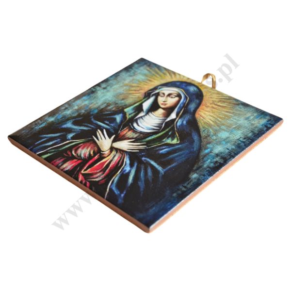 MATKA BOŻA MIŁOSIERDZIA - obrazek na ceramice 15 x 15 cm - 30851