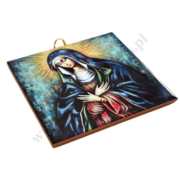 MATKA BOŻA MIŁOSIERDZIA - obrazek na ceramice 15 x 15 cm - 30851