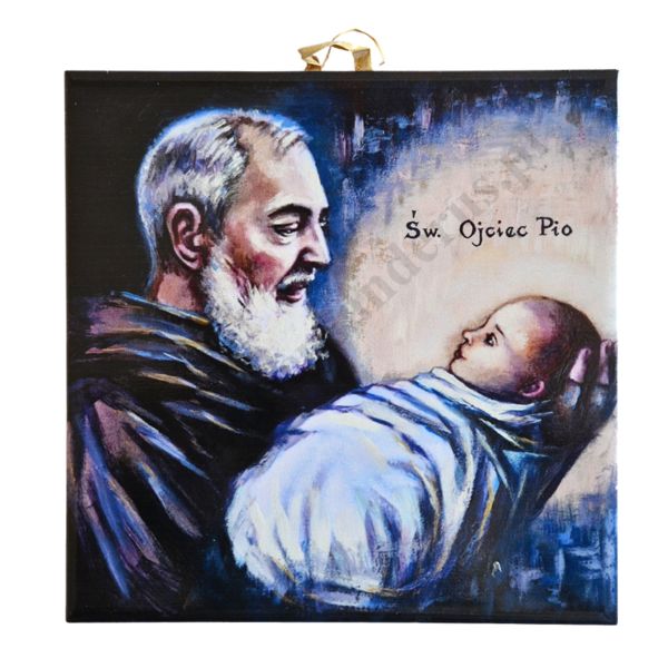 OJCIEC PIO - obrazek na ceramice 15 x 15 cm - 45155