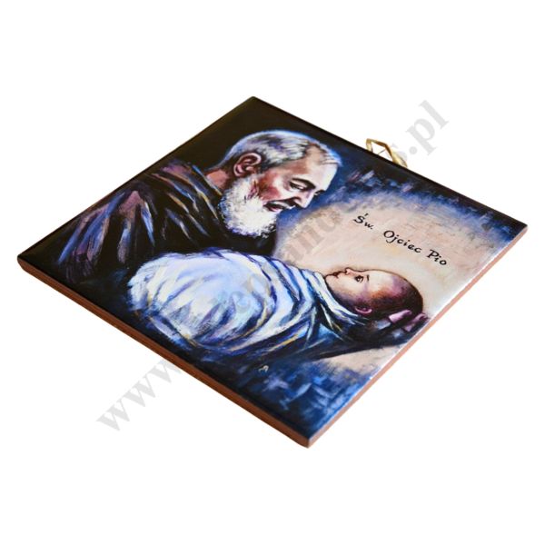OJCIEC PIO - obrazek na ceramice 15 x 15 cm - 45155