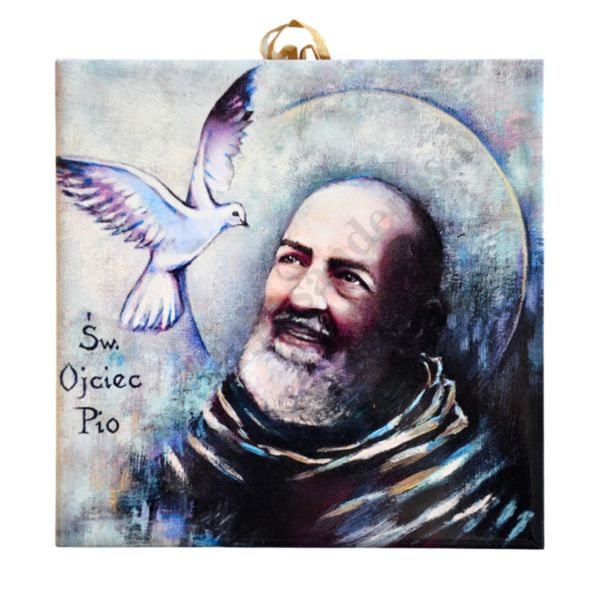 OJCIEC PIO - obrazek na ceramice 15 x 15 cm - 45158
