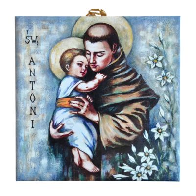 ŚWIĘTY ANTONI - obrazek na ceramice 10 x 10 cm - 45177