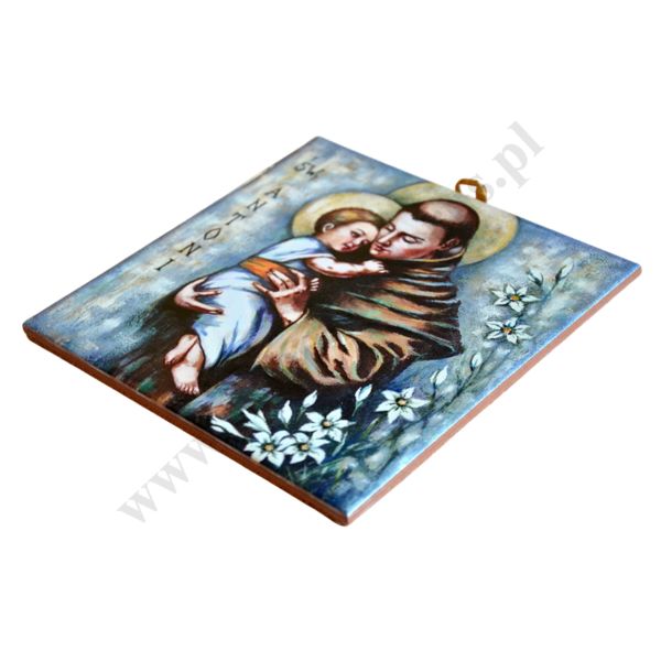 ŚWIĘTY ANTONI - obrazek na ceramice 10 x 10 cm - 45177