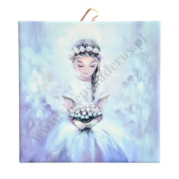 DZIEWCZYNKA - obrazek na ceramice 15 x 15 cm - 56489