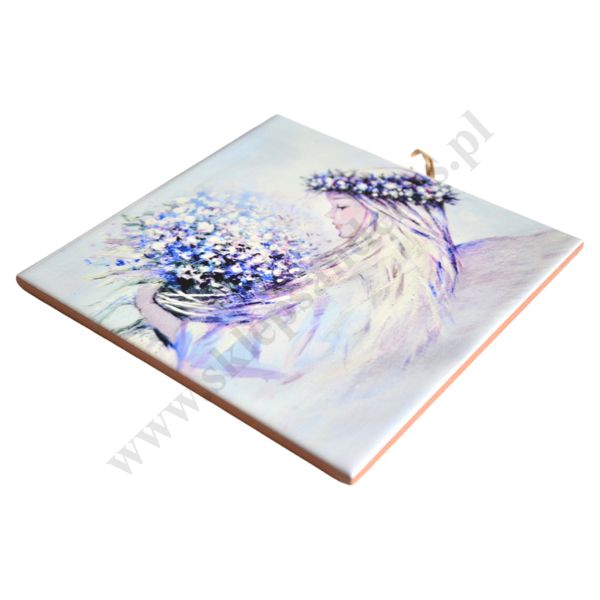 DZIEWCZYNKA - obrazek na ceramice 15 x 15 cm - 56492