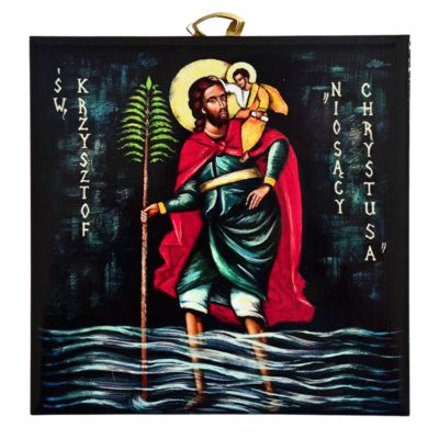 ŚW. KRZYSZTOF - obrazek na ceramice 15 x 15 cm - 57097