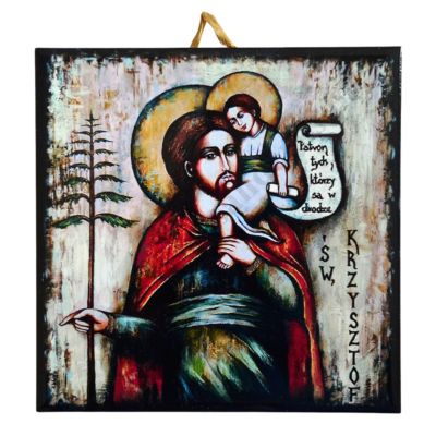 ŚW. KRZYSZTOF - obrazek na ceramice 15 x 15 cm - 57098