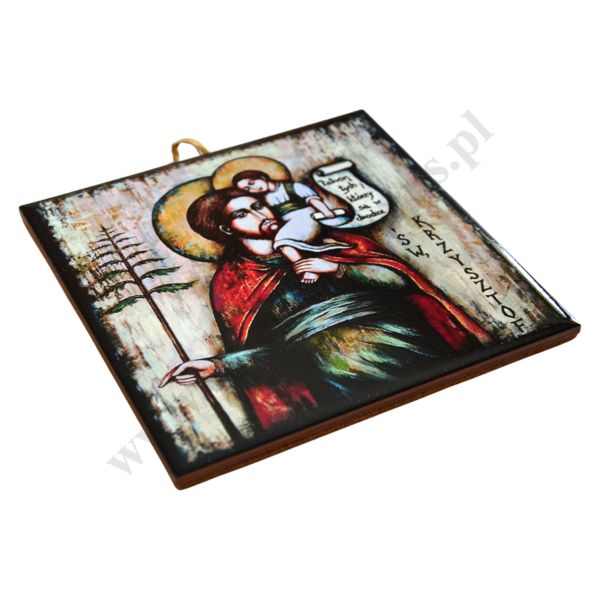 ŚW. KRZYSZTOF - obrazek na ceramice 15 x 15 cm - 57098
