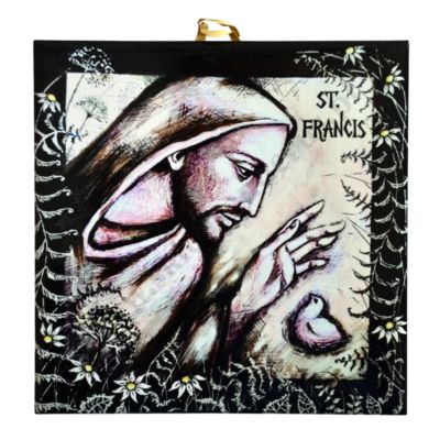 ŚW. FRANCISZEK - obrazek na ceramice 15 x 15 cm - 58002