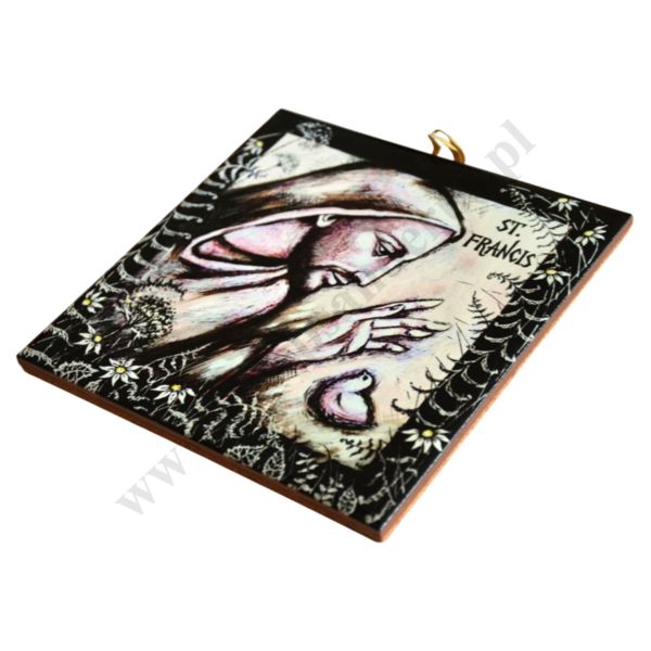 ŚW. FRANCISZEK - obrazek na ceramice 15 x 15 cm - 58002