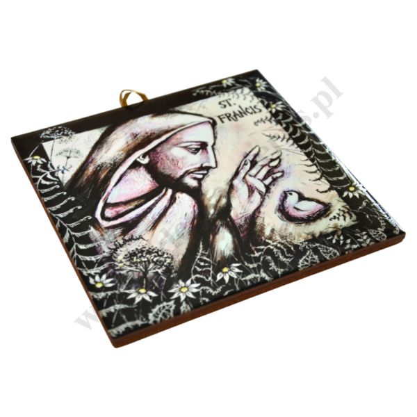 ŚW. FRANCISZEK - obrazek na ceramice 15 x 15 cm - 58002