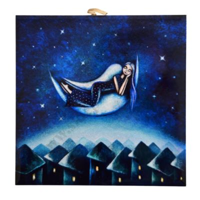 JUŻ MIASTO ŚPI - obrazek na ceramice 15 x 15 cm - 58003
