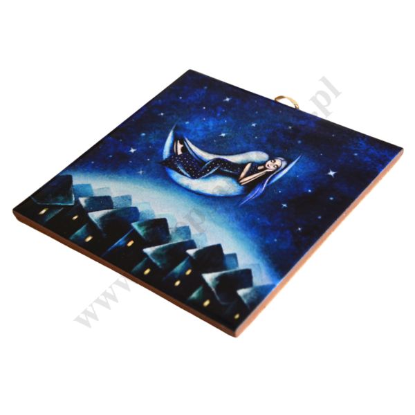 JUŻ MIASTO ŚPI - obrazek na ceramice 15 x 15 cm - 58003