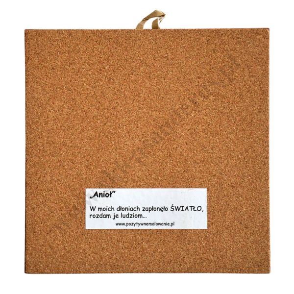 ANIOŁ I DOM - obrazek na ceramice 15 x 15 cm - 58004