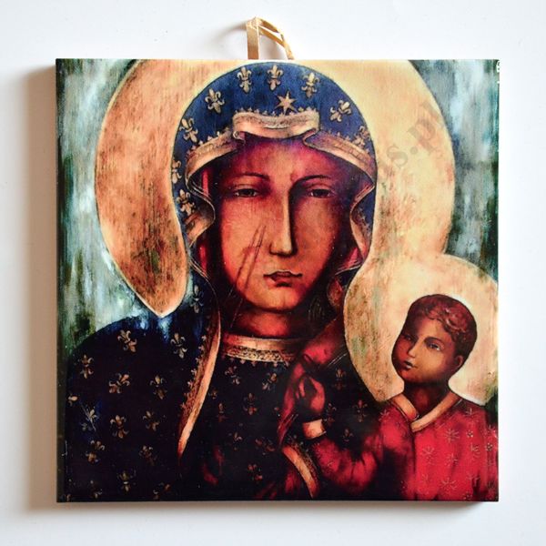 MATKA BOŻA CZĘSTOCHOWSKA - obrazek na ceramice 15 x 15 cm - 58954