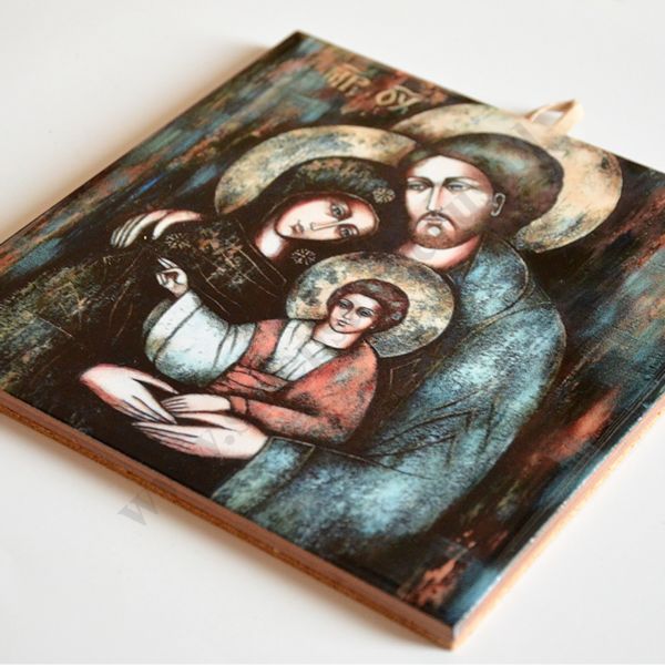 ŚWIĘTA RODZINA - obrazek na ceramice 15 x 15 cm - 58956