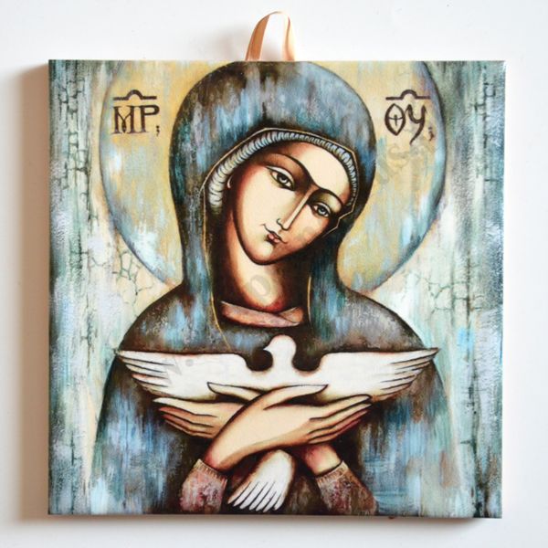 MATKA BOŻA NIOSĄCA DUCHA - obrazek na ceramice 15 x 15 cm - 58958