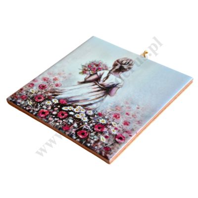 POSYŁAM CI ANIOŁA - obrazek na ceramice 15 x 15 cm - 45478