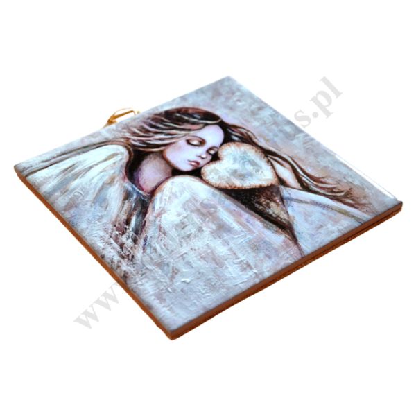 PRZYTULIĆ DO SERCA - obrazek na ceramice 15 x 15 cm - 45741