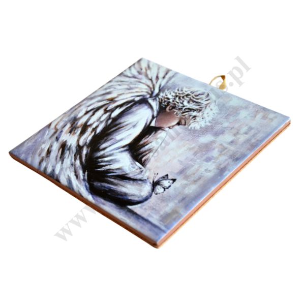 SZCZĘŚCIE JEST JAK MOTYL - obrazek na ceramice 15 x 15 cm - 45733