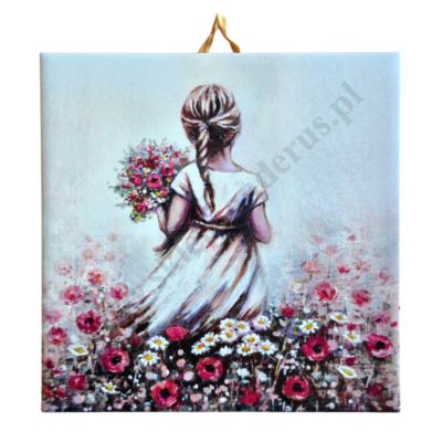 POSYŁAM CI ANIOŁA - obrazek na ceramice 15 x 15 cm - 45478