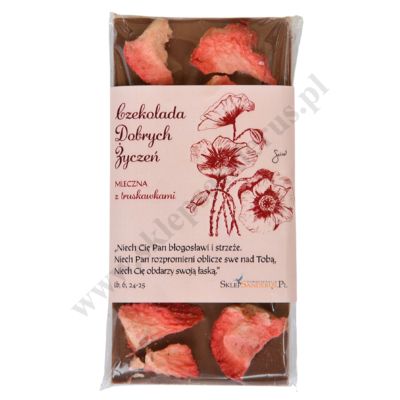 CZEKOLADA DOBRYCH ŻYCZEŃ - mleczna z truskawkami - 56194