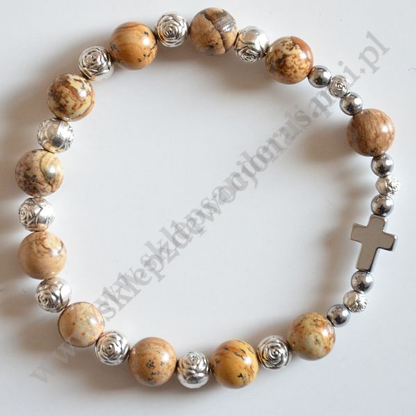 DZIESIĄTKA RÓŻAŃCA JASPIS - bransoletka - 83692