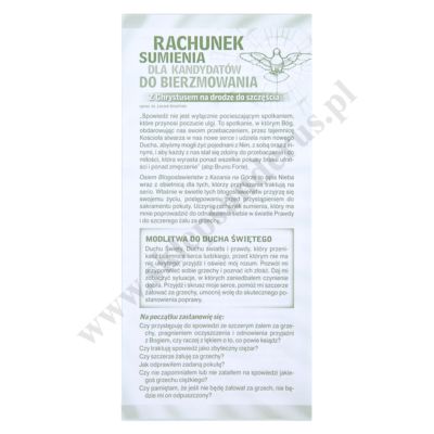 RACHUNEK SUMIENIA DLA KANDYDATÓW DO BIERZMOWANIA - format 9.8 x 21 cm - paczka 25 szt. - 7977