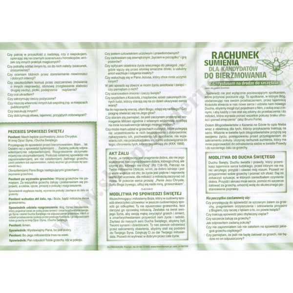 RACHUNEK SUMIENIA DLA KANDYDATÓW DO BIERZMOWANIA - format 9.8 x 21 cm - paczka 25 szt. - 7977
