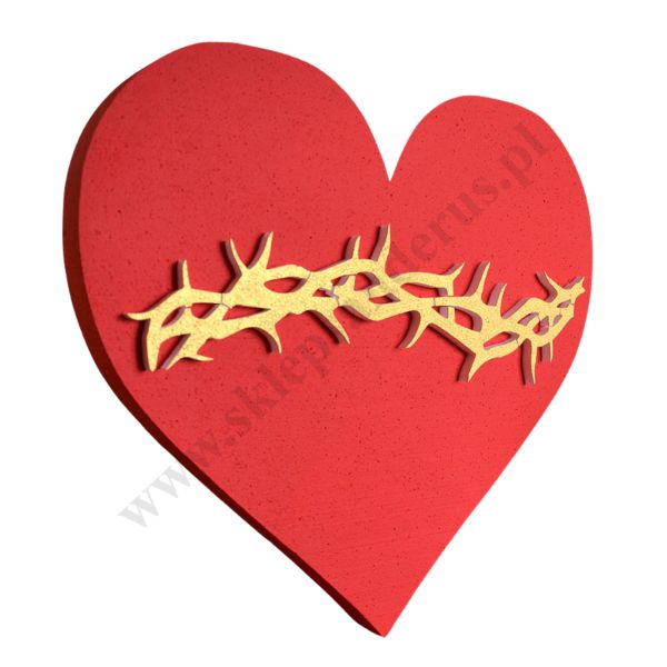 SERCE Z KORONĄ CIERNIOWĄ - wys. 61 cm - 70540