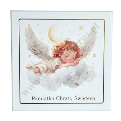 OBRAZEK PAMIĄTKA CHRZTU - format 13 x 13 cm - mix wzorów - 55691