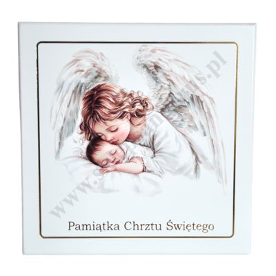 OBRAZEK PAMIĄTKA CHRZTU - format 13 x 13 cm - mix wzorów - 55691