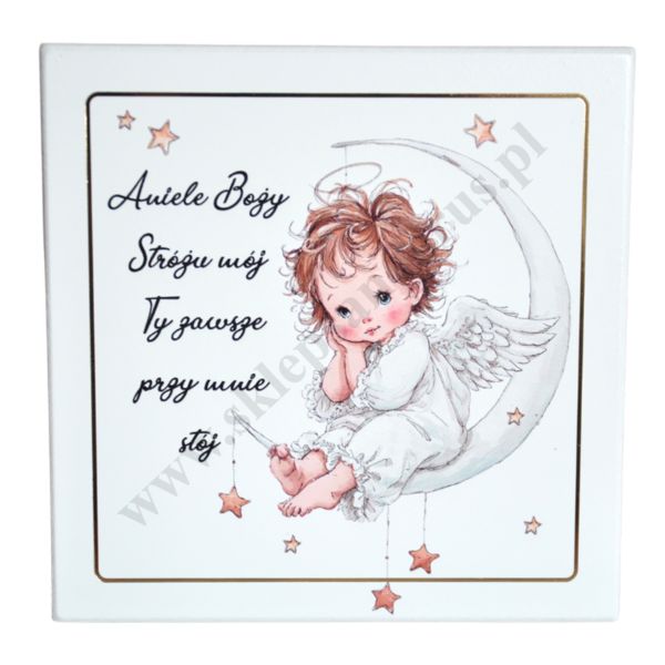 OBRAZEK PAMIĄTKA CHRZTU - format 13 x 13 cm - mix wzorów - 55691