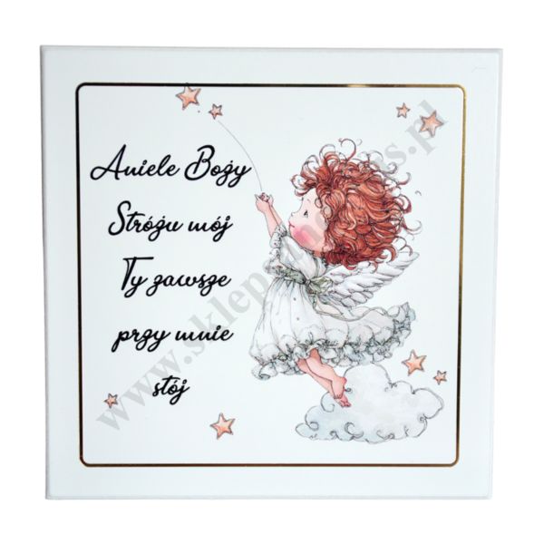 OBRAZEK PAMIĄTKA CHRZTU - format 13 x 13 cm - mix wzorów - 55691