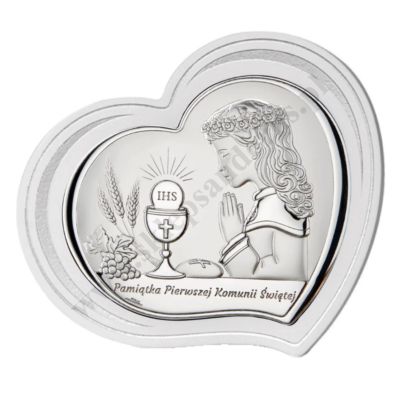 PAMIĄTKA I KOMUNII ŚWIĘTEJ - OBRAZEK SREBRNY format 19 x 16 cm - VL856/4L