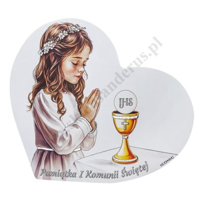 PAMIĄTKA PIERWSZEJ KOMUNII ŚWIĘTEJ - obrazek 16 x 14 cm - IC128/2A