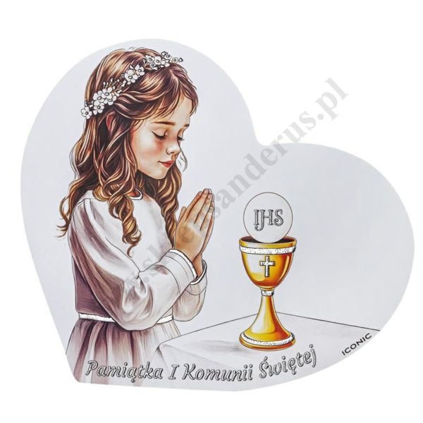 PAMIĄTKA PIERWSZEJ KOMUNII ŚWIĘTEJ - obrazek 16 x 14 cm - IC128/2A