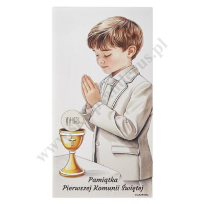 PAMIĄTKA PIERWSZEJ KOMUNII ŚWIĘTEJ - obrazek 12 x 24 cm - IC107/3O